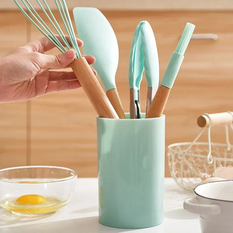 12PCS Silicone Kitchenware Non-Stick Cookware Kitchen Utensils Set