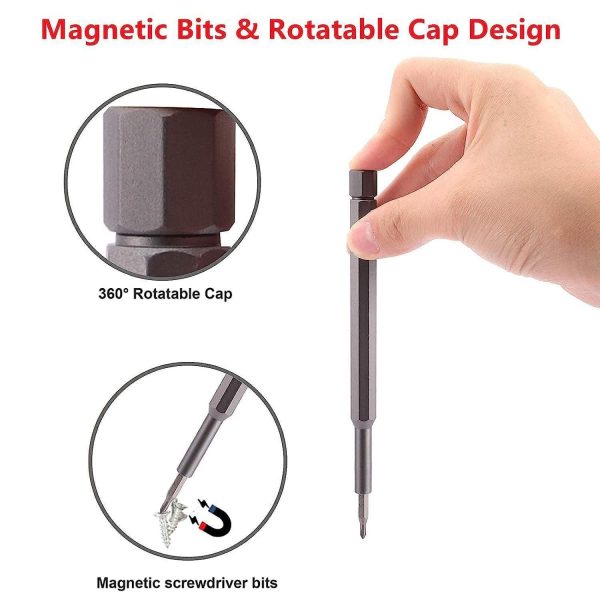 24 In 1 Screw Driver Tiny Magnetic Tools Kit For Repairing Long Handle Screwdriver