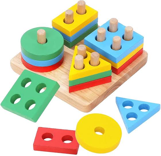 Learning Wooden Puzzle Toddler Toys Shapes