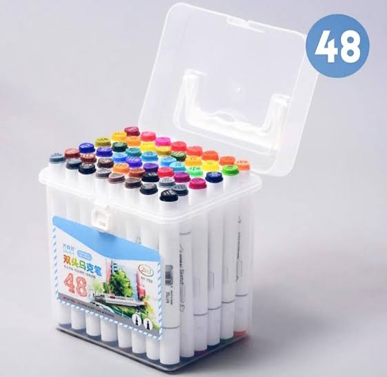 24 professional Colors Oily Art Marker Pen Set for Draw Double Headed Sketching Oily Tip Based Markers