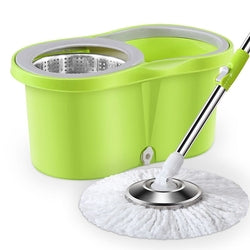 Magic Single Bucket and Flat Mop Floor Cleaning Mop with Spin Bucket