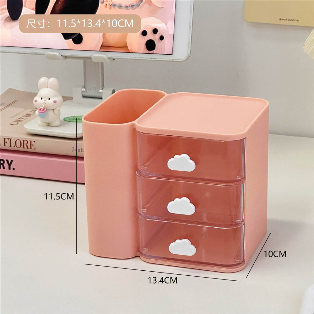 Cute Cloud Desktop Pen Container Storage Box Student Stationery Shelf Organizer Box