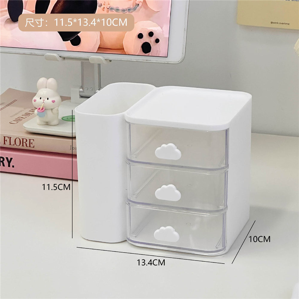 Cute Cloud Desktop Pen Container Storage Box Student Stationery Shelf Organizer Box